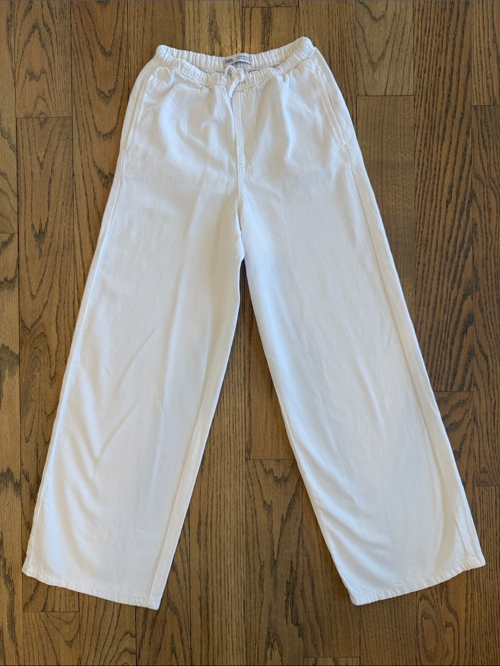 Zara White Wide-Leg Casual Kids Pants